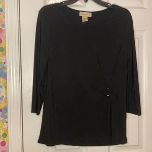 Black blouse with little belt buckle